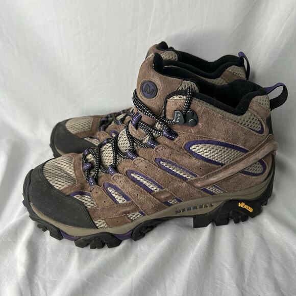 Merrell Mid Moab 2 Vent Women’s Size 8.5 Brown Hiking Boots - Picture 1 of 7